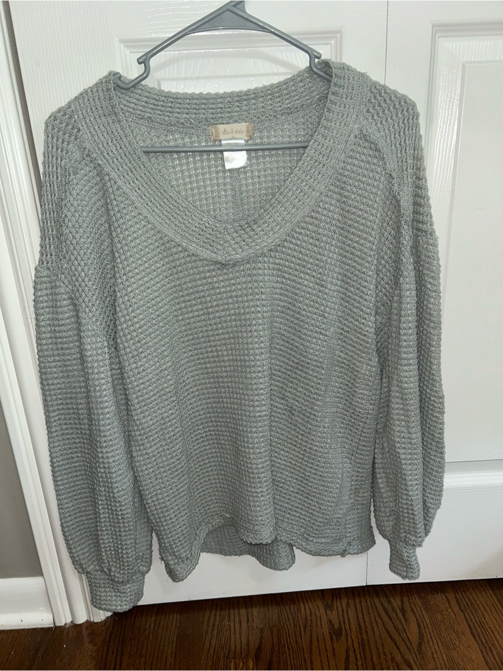 Altar'd State Sage Waffle-Knit Pullover